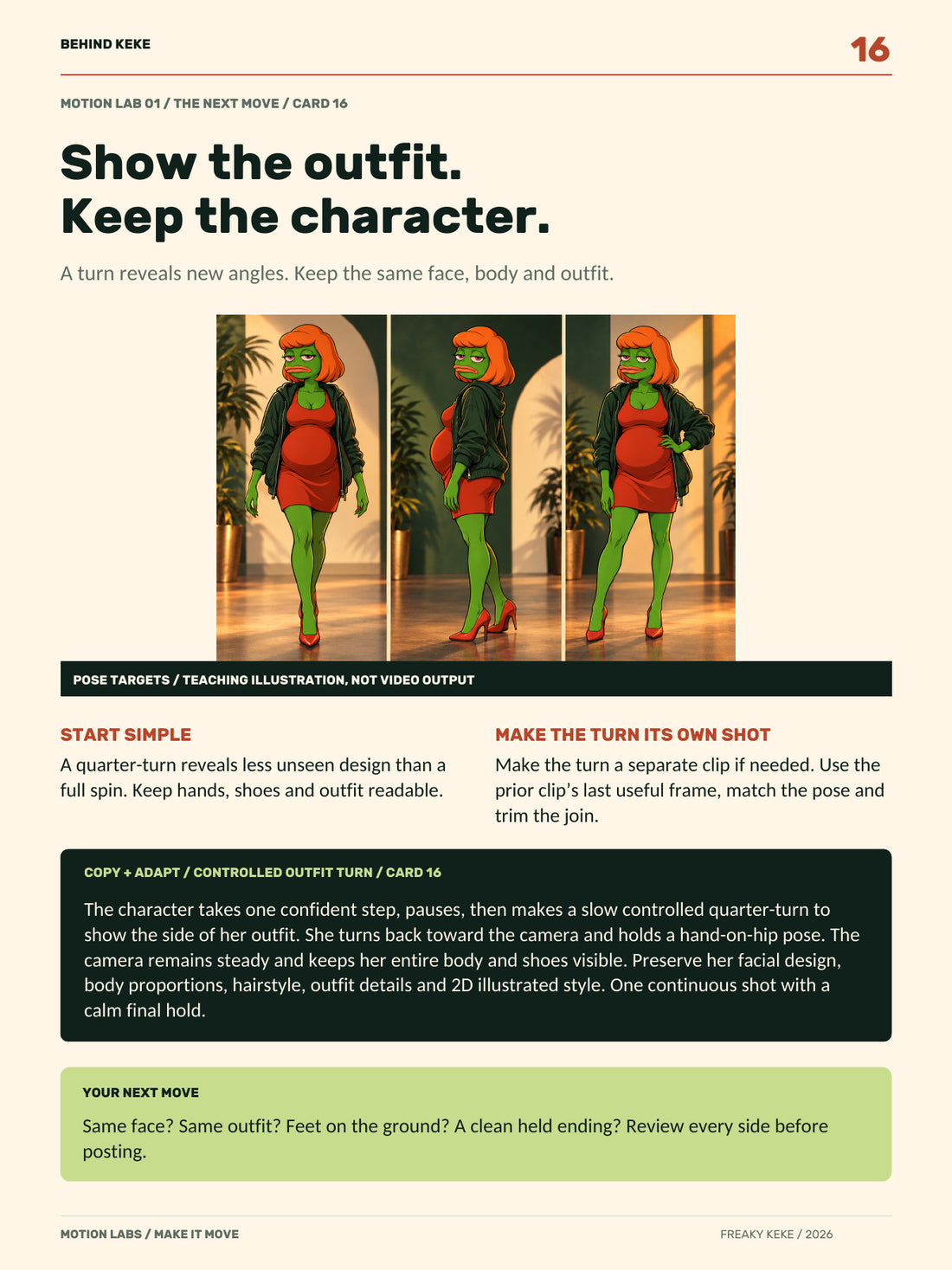 Actual expanded playbook page teaching the walk and turn workflow