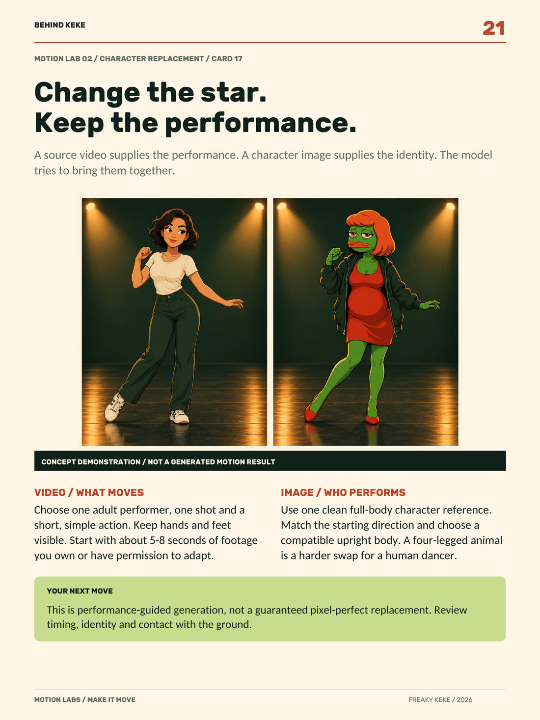 Actual expanded playbook page teaching performance replacement with references
