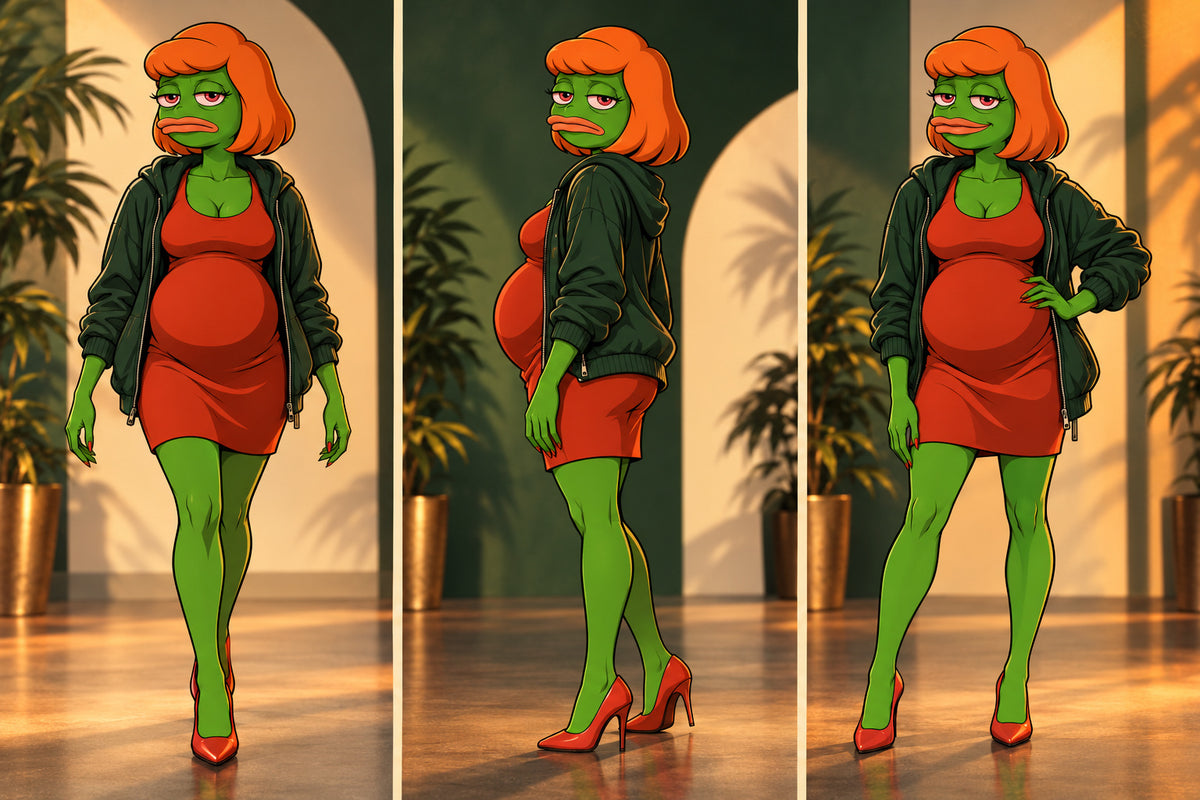 Planning illustration for a character walk, controlled turn and outfit reveal